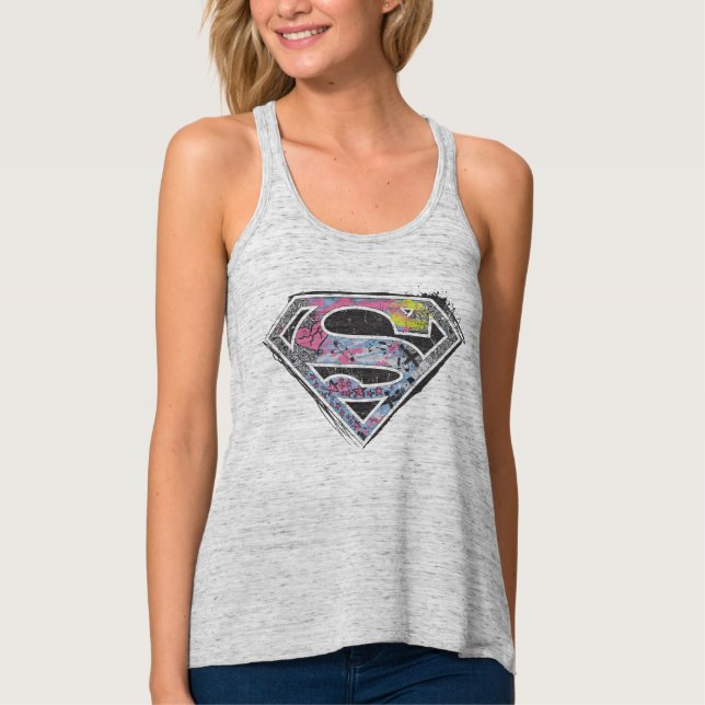 Logo-Collage für Supergirl Tank Top (Vorderseite)