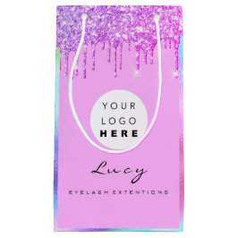 Logo Company Pink Tropfen Holograph Kleine Geschenktüte