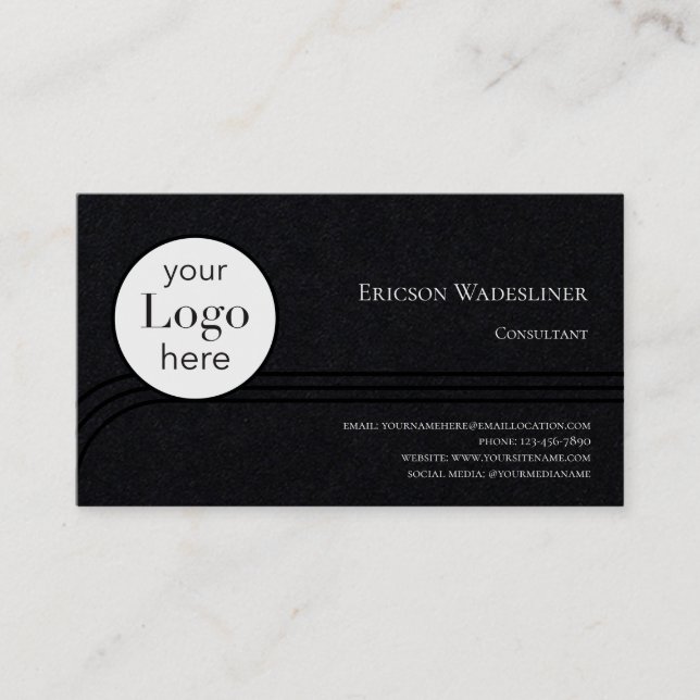 Logo Consultant Black Business Card Visitenkarte (Vorderseite)