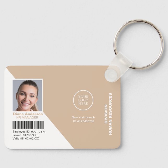 Logo Corporate Employee Foto ID Employee Lanyard Schlüsselanhänger (Vorderseite)