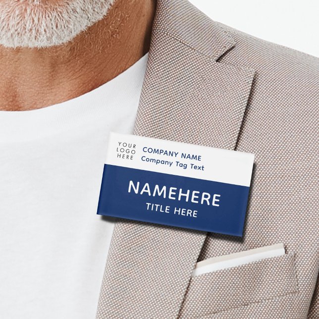 Logo Corporate Modern Simple Basic Navy Blue Title Namenschild (Von Creator hochgeladen)