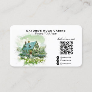 *~* Logo Cottage Lodge Cabin Rental QR AP49 Visitenkarte