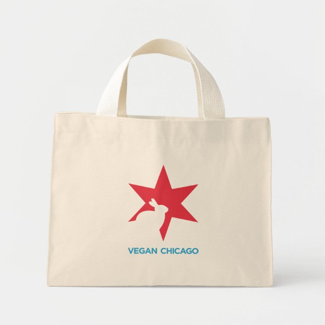 Logo couleur de Vegan Chicago sur sac (Devant)