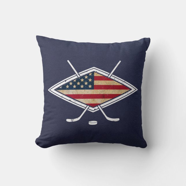 Logo Coussin de hockey USA avec nom et numéro (Recto)