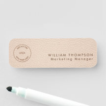 Logo-Cream-Imitate für den Mitarbeiternamen Leder