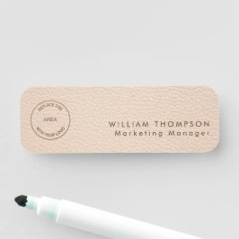 Logo-Cream-Imitate für den Mitarbeiternamen Leder Namensschild