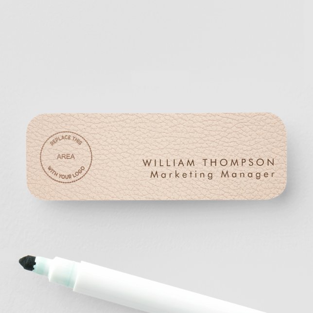 Logo-Cream-Imitate für den Mitarbeiternamen Leder Namensschild (Beispiel)