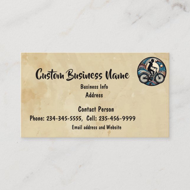 Logo "Custom Biking Cyclist Bike" Visitenkarte (Vorderseite)