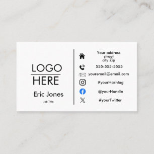 Logo Custom BUSINESS LOGO und Social Media Bus hin Visitenkarte