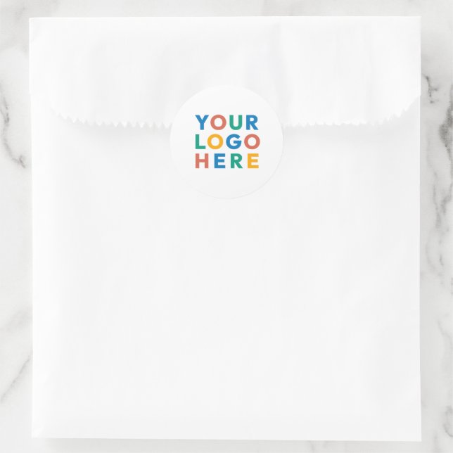 Logo "Custom Company Business" - Klassische Marken Runder Aufkleber (Tasche)