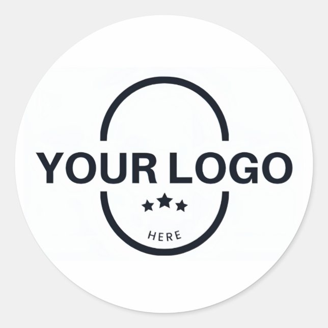 Logo "Custom Company Business"-Markenbezeichnung " Runder Aufkleber (Vorderseite)