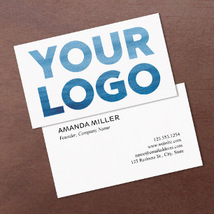 Logo Custom Company und Kontakt-Info Visitenkarte