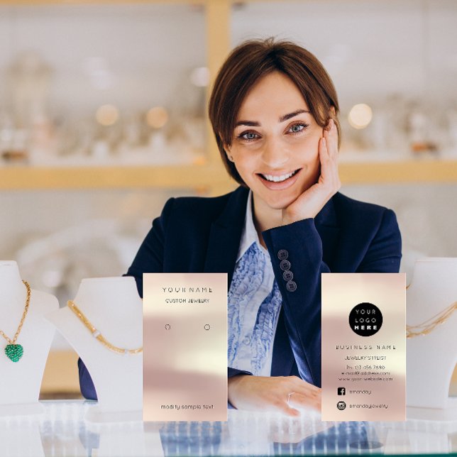 Logo Custom Jewelcard Social Media Rose Visitenkarte (Von Creator hochgeladen)