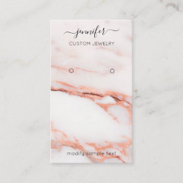 Logo Custom Jewelry Card Social Marble Rose Visitenkarte