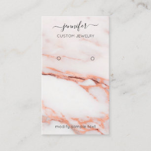 Logo Custom Jewelry Card Social Marble Rose Visitenkarte