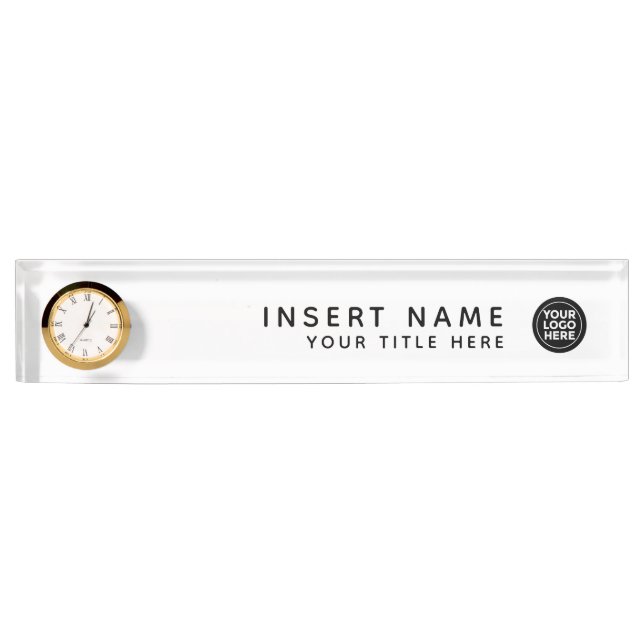 Logo Custom Your Company elegant Namensplakette (Vorderseite)