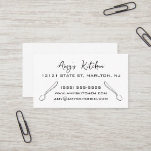 Logo Cute Spoons Cartes de visite blancs