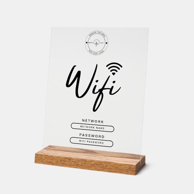 Logo d'affaires moderne noir et blanc Détails Wifi (Angle)