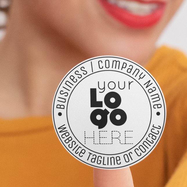 Logo d'affaires personnalisé moderne Sticker rond  (Créateur téléchargé)