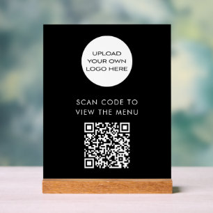 Logo d'analyse du menu QR personnalisé noir