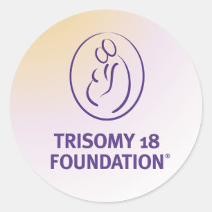Logo de base de la trisomie 18 - autocollant rond