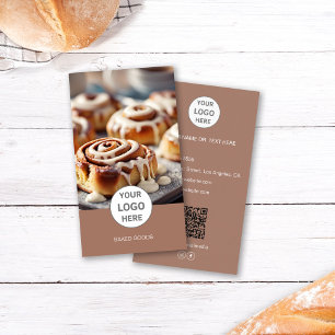 Logo de boulangerie Photo QR Code Carte de visite 