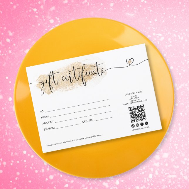 logo de certificat de carte cadeau minime moderne  (Créateur téléchargé)