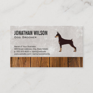 Logo de chien et Carte de visite de coupe en bois