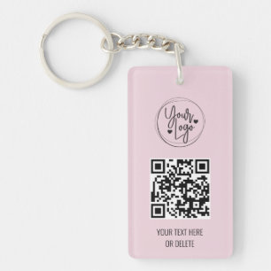 Logo de code QR rose pâle Porte - clé d'entrepri