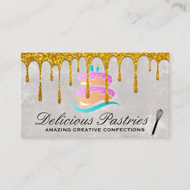 Logo de gâteau | Carte de visite de balai Gold Dri (Devant)