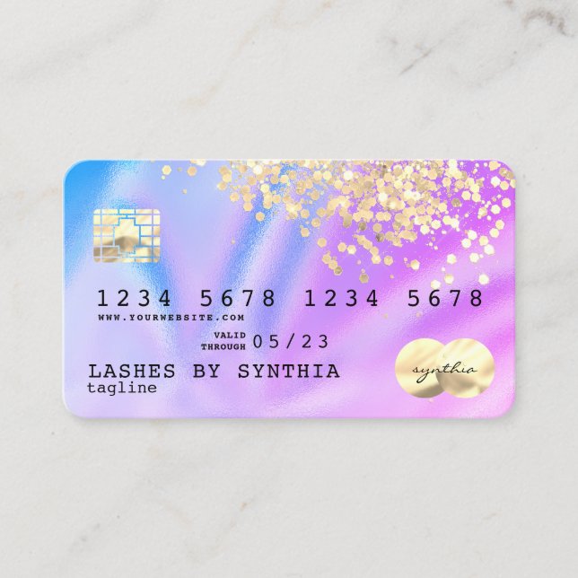 Logo de la carte de crédit moderne Unicorn Hologra (Devant)