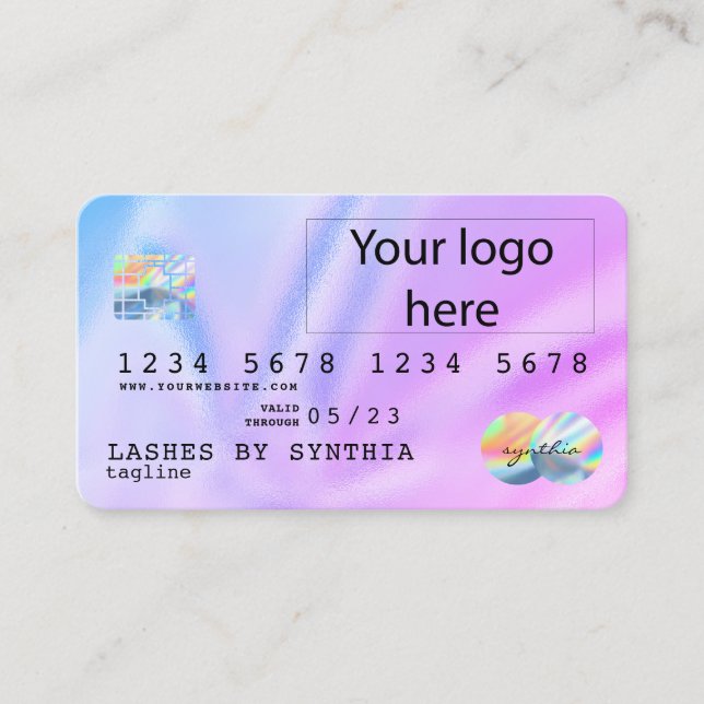 Logo de la carte de crédit moderne Unicorn Hologra (Devant)