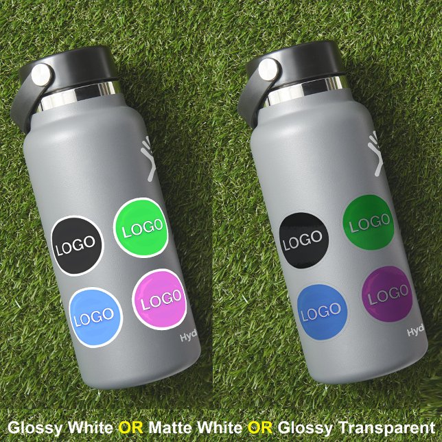 Logo de la marque sur les autocollants Clear Vinyl (Simple Business Logo Circle Stickers! small business marketing
)