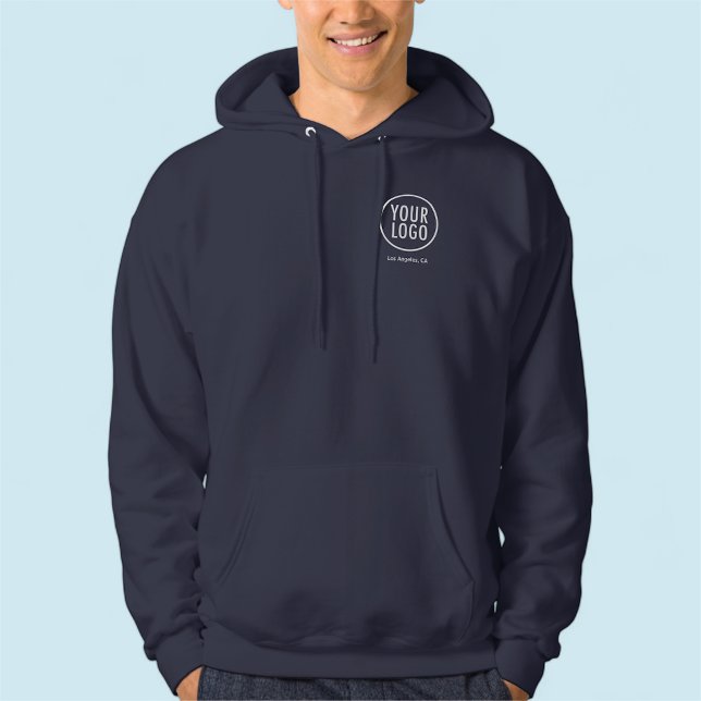 Logo de la société personnalisée Sweat - shirt à c (MISOOK Men’s Navy Blue Hoodie with Logo)