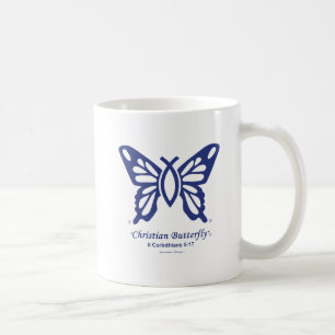 Logo de la tasse de café "de papillon chrétien"