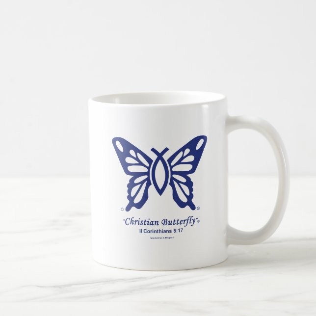 Logo de la tasse de café "de papillon chrétien" (Droite)