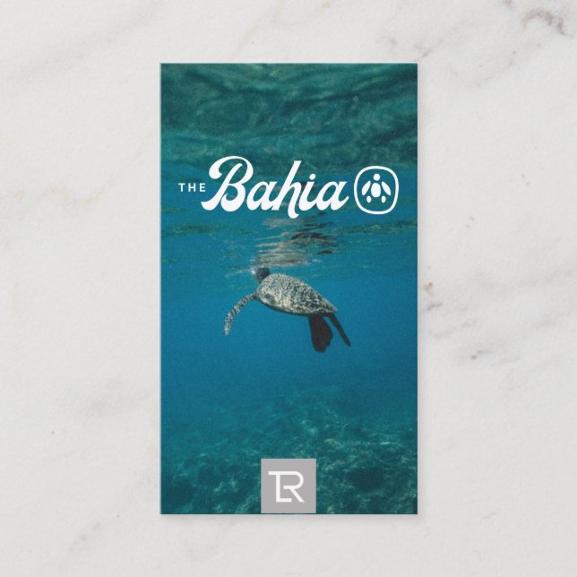 Logo de la tortue de mer et Carte de visite Turquo (Devant)