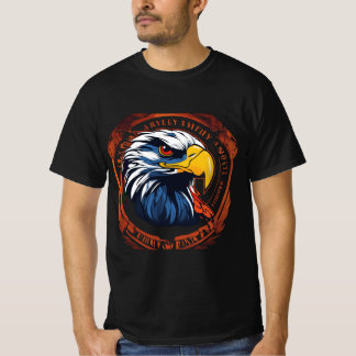 Logo de la valeur masculine avec T-shirt noir Hawk