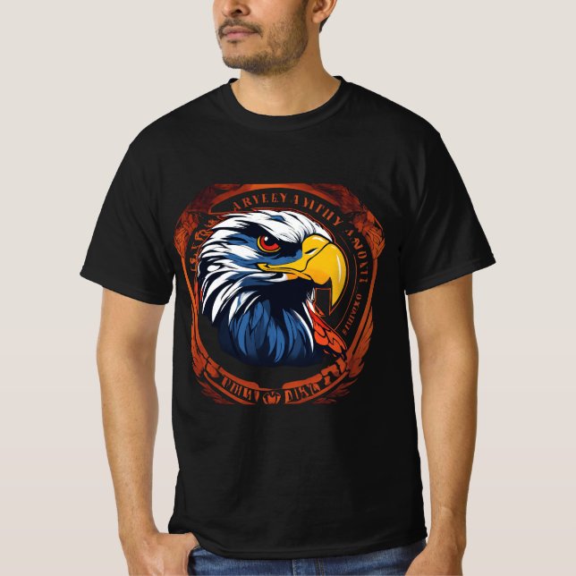 Logo de la valeur masculine avec T-shirt noir Hawk (Devant)