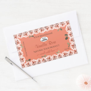 Logo de l'Arrière - plan Saumon Étiquette rose Ros