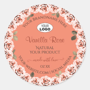 Logo de l'Arrière - plan Saumon Étiquette rose Ros