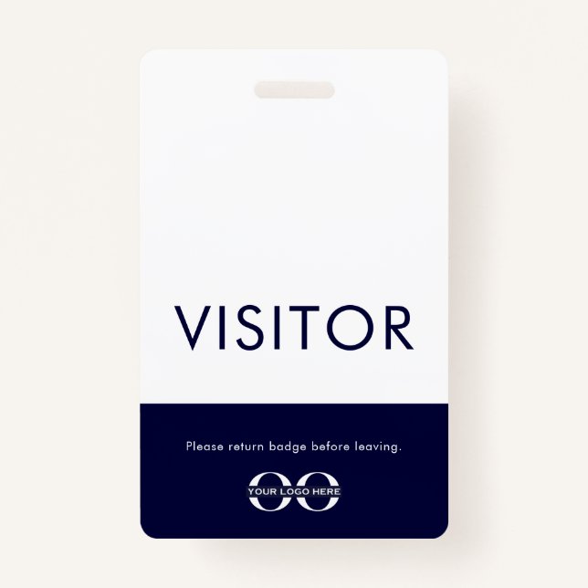 Logo de l'entreprise - Badge aux visiteurs Marine (Devant)