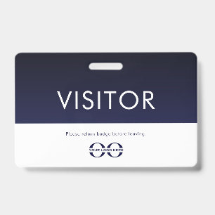 Logo de l'entreprise Badge de visiteur Bleu marine
