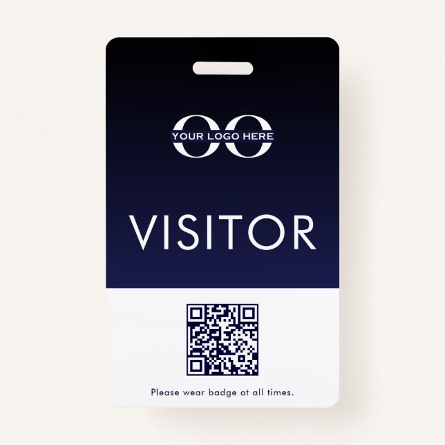 Logo de l'entreprise Badge du visiteur Code QR (Devant)