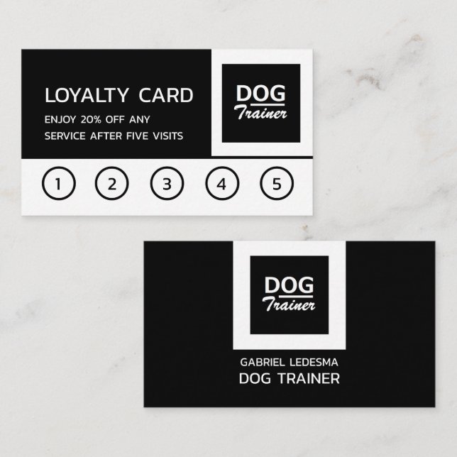 Logo de l'entreprise, Dog Trainer Carte de fidélit (Devant / Derrière)