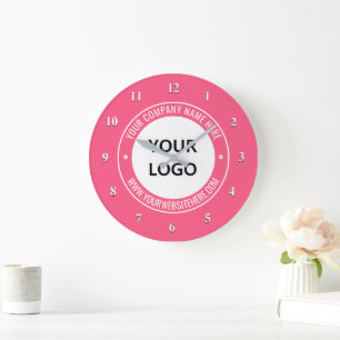 Logo de l'entreprise et horloge texte Modèle vos c