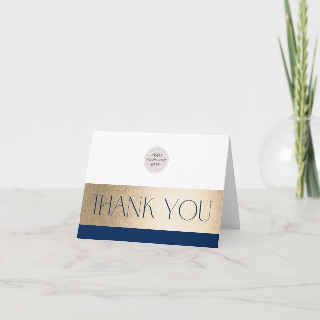 LOGO DE L'ENTREPRISE merci affaires marine or (Devant)