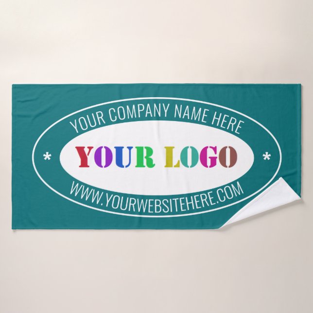 Logo de l'entreprise personnalisé Texte Serviettes (Serviette de bain)