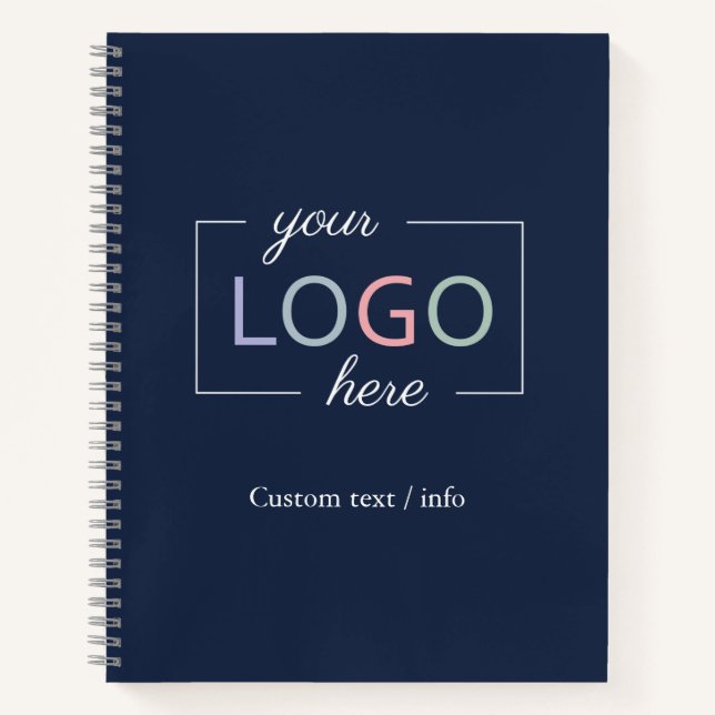 Logo de l'entreprise personnalisée Carnet bleu mar (Devant)