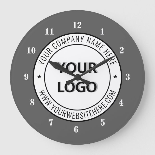 Logo de l'entreprise personnalisée et horloge mura (Recto)